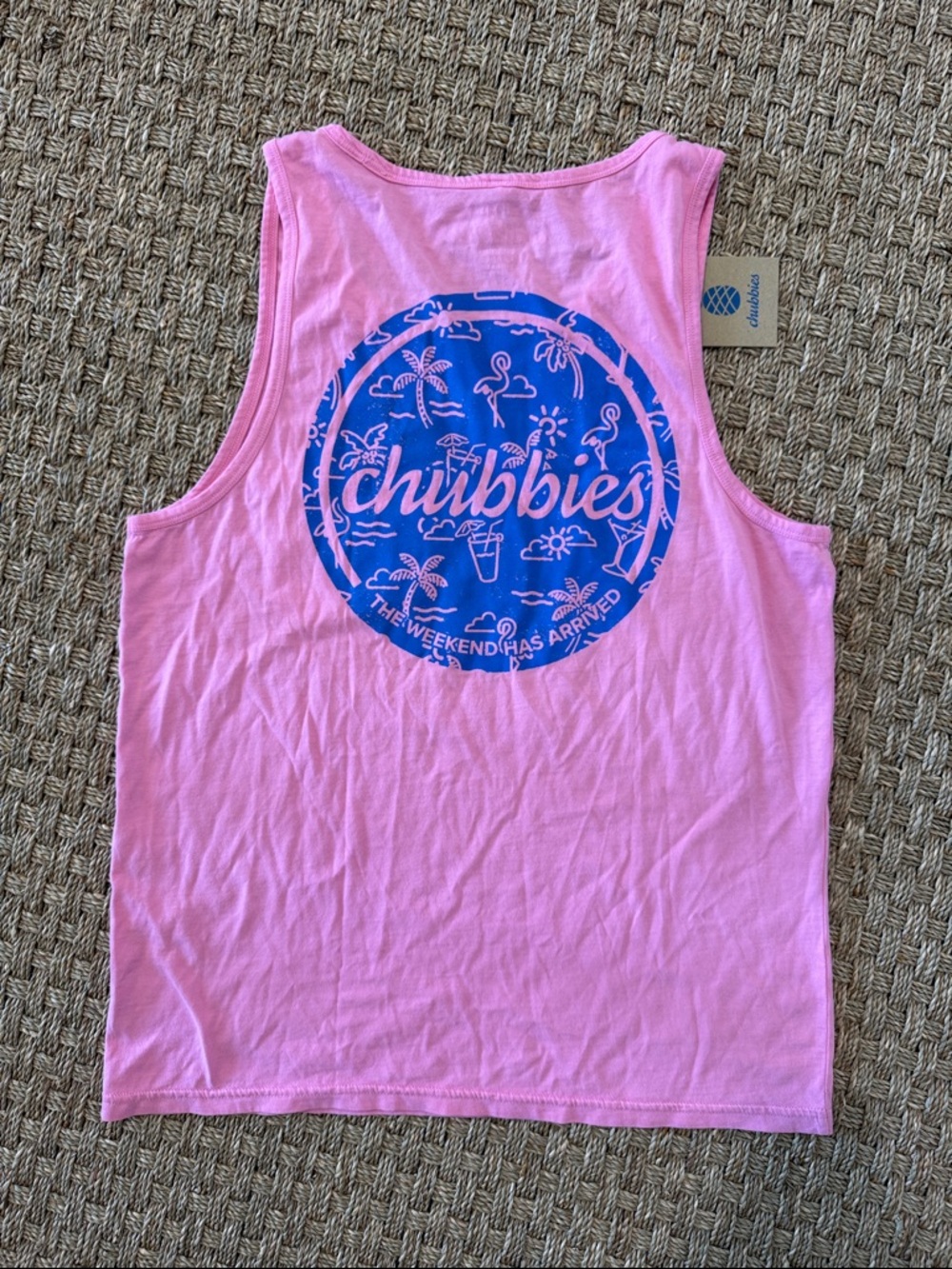 Chubbies Pink Pocket Tank with pocket. NWT Size L - Picture 5 of 5
